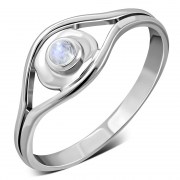 Evil Eye Sterling Silver Rainbow Moonstone Ring, r571